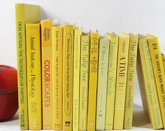 Yellow books by the Foot or other quantities, Yellow Book Stack, Books by Color, Yellow Book Bundle, Yellow Books, Yellow Book Library