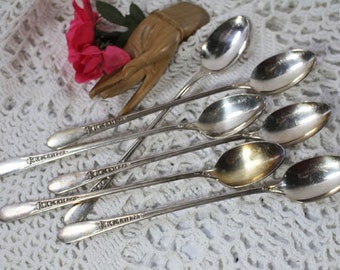 S Ivanhoe silverplate Rogers Art Deco Ice Tea Spoon Iced Teaspoon