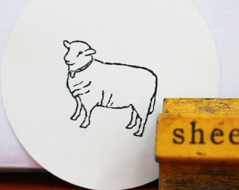 Vintage Sheep Stamp, Rubber Stamp, Bullet Journal Supplies, Old Wood Stamp, Wood Handled Stamp, Farmhouse Decor