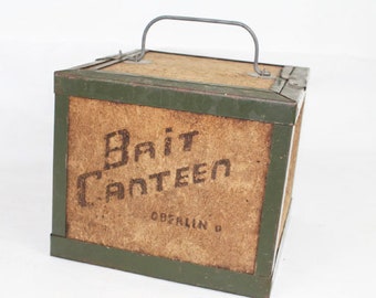 Fishing Bait Canteen, Vintage