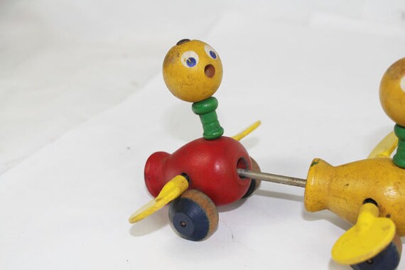 Vintage wooden cheap pull toys