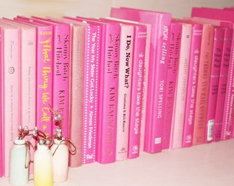 Books by the Foot PINK! and other Quantities, Pink Book Collection, Books by color, Books by the Foot, Pink Book Set, Pink Book Stack