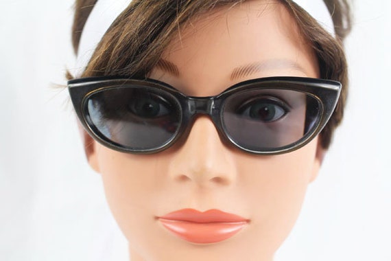 Black Cat Eye Sunglass Frames, Cat Eye Glasses, B… - image 1
