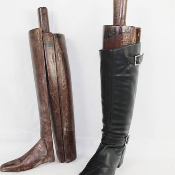 Vintage Wood Boot Lasts, Equestrian Boot Keeps, Boot Forms, Boot Maker's Tool, Shoemaker's Tool Form, Wooden Boot Trees