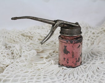 Vintage Thumb Pump Oiler Oil can Pink!