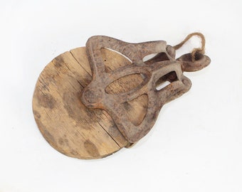 Iron and Wood Pulley, Vintage