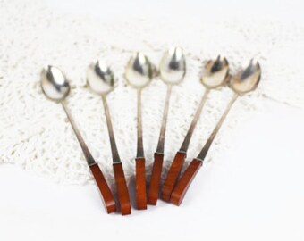 6 Bakelite Tea Spoons, Vintage Tea Spoons