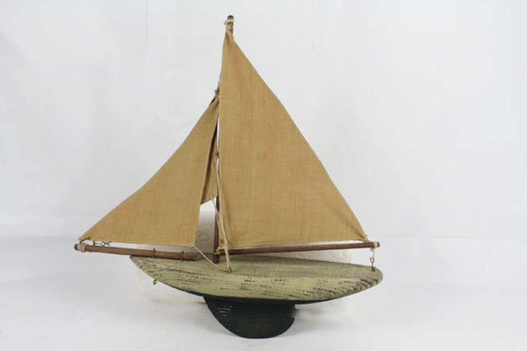 Vintage Wooden Sailboat Etsy