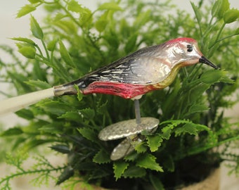 Vintage Mercury Glass Bird Clip-on Ornament  -   A