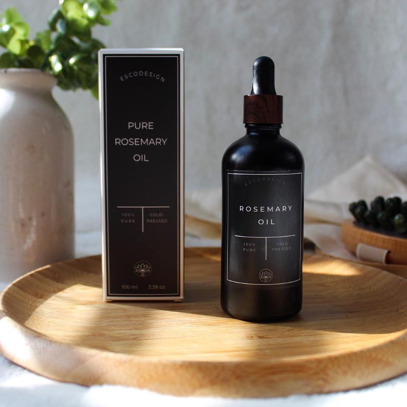 Aceite de romero orgánico: destilado al vapor, aceite esencial, aceite para el crecimiento del cabello, humectante natural para el cabello. imagen 1