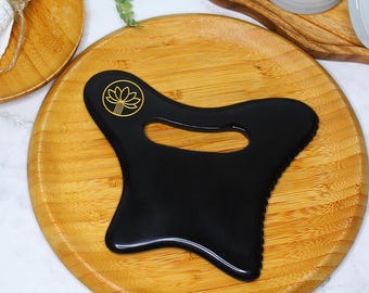 Bian Stone Gua Sha Body Tool | Lymphatic Drainage Massage Tool, Body Sculpting Tool, Natural Stone Gua Sha for Cellulite Massage