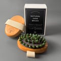 Natural Jade Lymphatic Massage Brush: Beechwood Self-Care Tool