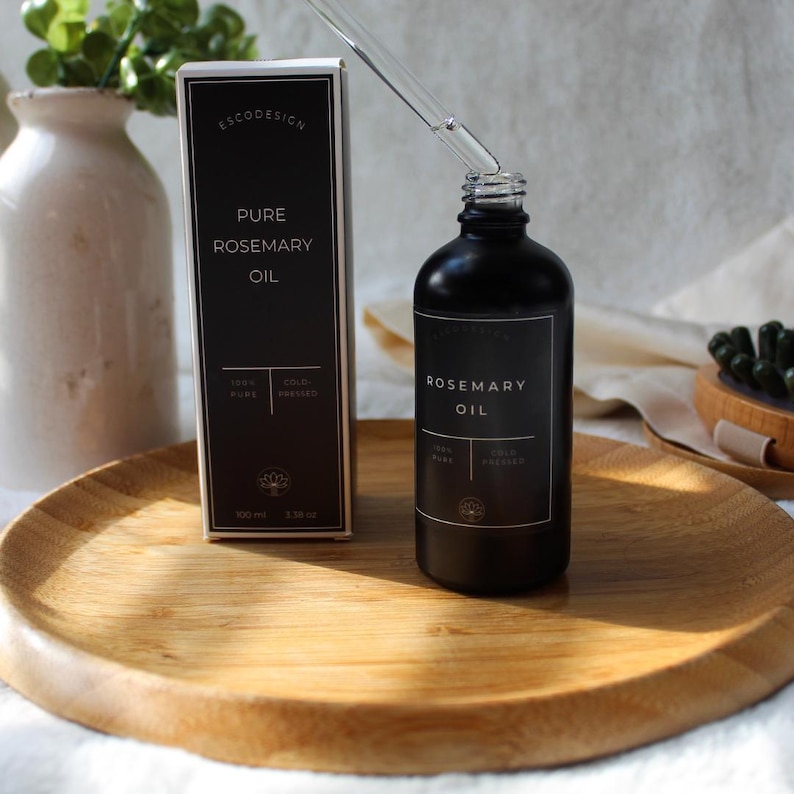 Aceite de romero orgánico: destilado al vapor, aceite esencial, aceite para el crecimiento del cabello, humectante natural para el cabello. imagen 3