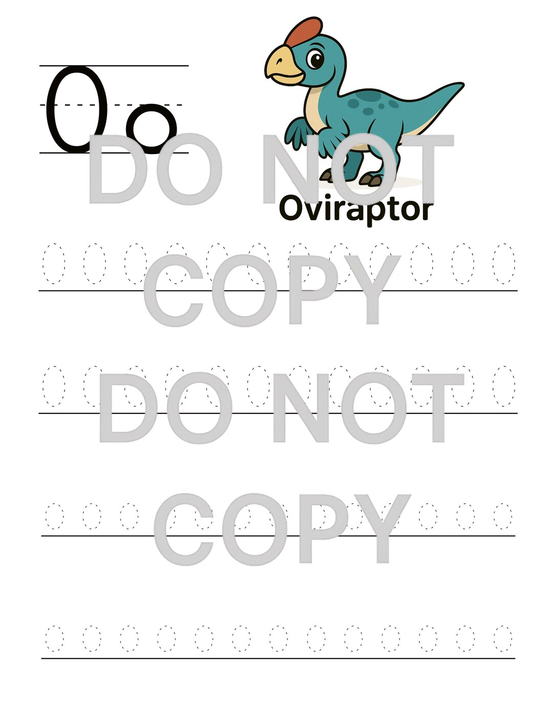 Dinosaur Alphabet Tracing Worksheet - Letter O | Preschool ...