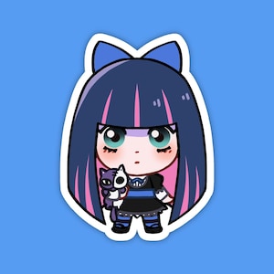 Stocking | Panty & Stocking with Garterbelt Fan Art | Cute Anime Waterproof Vinyl Die Cut Sticker for Laptop, Decals, or Water Bottle