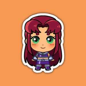 Starfire | Teen Titans Fan Art | Cute Anime Waterproof Vinyl Die Cut Sticker for Laptop, Decals, or Water Bottle
