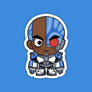Cyborg | Teen Titans Fan Art | Cute Anime Waterproof Vinyl Die Cut Sticker for Laptop, Decals, or Water Bottle