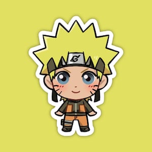 Naruto Uzumaki | Naruto Fan Art | Cute Anime Waterproof Vinyl Die Cut Sticker for Laptop, Decals, or Water Bottle