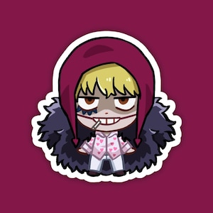 Donquixote Rosinante Corazon | One Piece Fan Art | Cute Anime Waterproof Vinyl Die Cut Sticker for Laptop, Decals, or Water Bottle