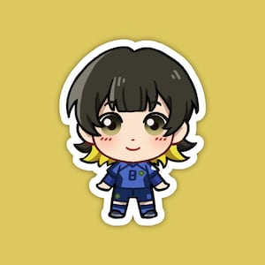 Meguru Bachira | Blue Lock Fan Art | Cute Anime Waterproof Vinyl Die Cut Sticker for Laptop, Decals, or Water Bottle