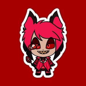 Alastor | Hazbin Hotel Fan Art | Cute Anime Waterproof Vinyl Die Cut Sticker for Laptop, Decals, or Water Bottle