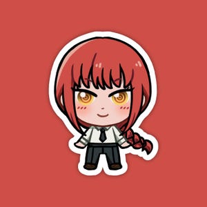 Makima | Chainsaw Man | Cute Anime Waterproof Vinyl Die Cut Sticker for Laptop, Decals, or Water Bottle