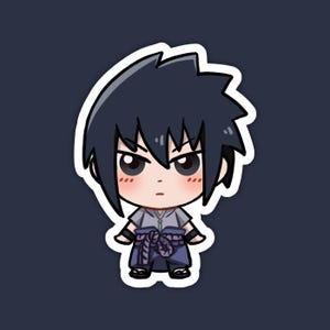 Sasuke Uchiha | Naruto Fan Art | Cute Anime Waterproof Vinyl Die Cut Sticker for Laptop, Decals, or Water Bottle