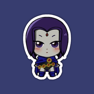 Raven | Teen Titans Fan Art | Cute Anime Waterproof Vinyl Die Cut Sticker for Laptop, Decals, or Water Bottle