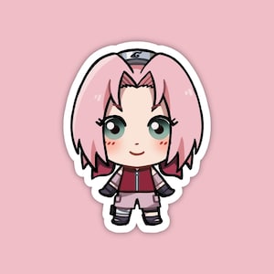 Sakura Haruno | Naruto Fan Art | Cute Anime Waterproof Vinyl Die Cut Sticker for Laptop, Decals, or Water Bottle