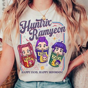 Maglietta KPDH Ramyeon Comfort Colors da donna, maglietta ispirata al film Demon Hunter, abbigliamento ispirato alla Corea, regalo per i fan di Huntrix