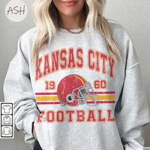 Vintage 90s Style Kansas City Football, Kansas City Football Sweatshirt, Game Day Shirt, Kansas City Fan, Kansas City Sweatshirt, Football