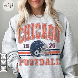 Vintage 90s Style Chicago Football Sweatshirt, Game Day Shirt, Chicago Team Football Shirt, Sunday Chicago, Sport Shirt, Chicago Football