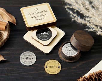 Moneda personalizada con nombre, Moneda personalizada, Moneda de lanzamiento personalizada, Moneda para tomar decisiones, Moneda para tomar decisiones en pareja, Moneda para lanzar, Regalos para esposa, Regalo de cumpleaños