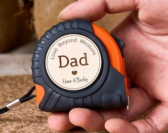 Cinta métrica de madera personalizada, regalo para el Día del Padre