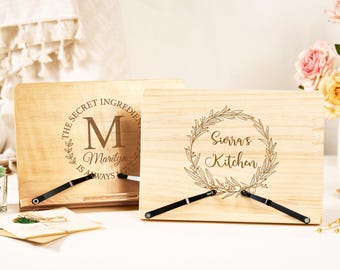 Atril personalizado, regalo para el Día de la Madre, soporte para recetas personalizado, decoración de cocina, regalo para lectores, regalo de Navidad.