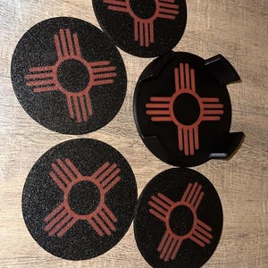 New Mexico Zia Coasters – Set of 4 (3D printed)