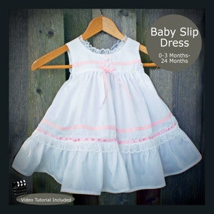 PDF Sewing Pattern Baby Slip Dress with Bloomers 0-3 Months to 24 Months image 1