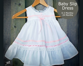 PDF Sewing Pattern Baby Slip Dress with Bloomers 0-3 Months to 24 Months