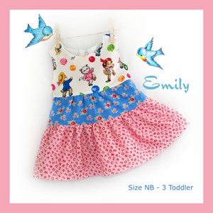 Instant Download PDF Sewing Pattern Infant Baby Toddler Girl Dress Size NB 3 6 9 12 18 24 Months 3 Toddler image 1