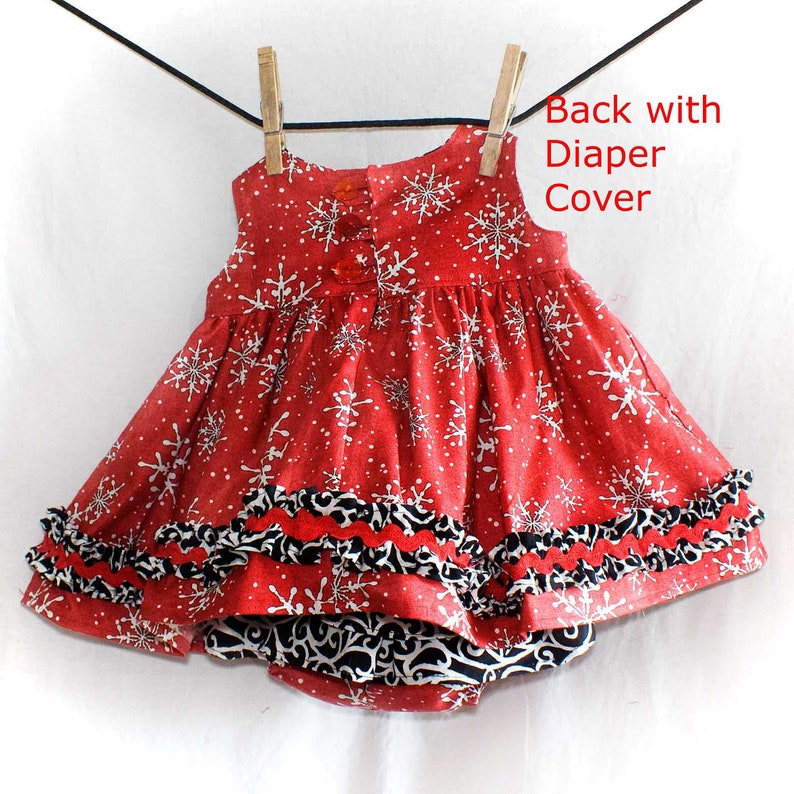 Instant Download PDF Pattern Baby Toddler ruffle Dress and Diaper Cover Size XXS to Large NB 3 6 9 12 18 Month image 2