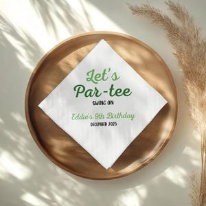Personalized Golf Birthday Napkins, Let&#39;s Par Tee Napkins, Golf Party Decor, 1st, 30th, 40th Birthday, Birthday Beverage Dinner Napkins