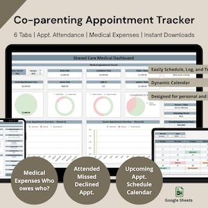Co-parenting Appointment Tracker Spreadsheet: Anwesenheitsliste, Kindergeld, Google Sheets (Digitale Downloads)