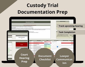 Sorgevollmacht Prozessdokumentation Prep 2026: Template Trial Court, Aufgaben & Dokumenten-Checkliste, Gespräch mit dem Rechtsbeistand, Timeline ( Google Sheets )