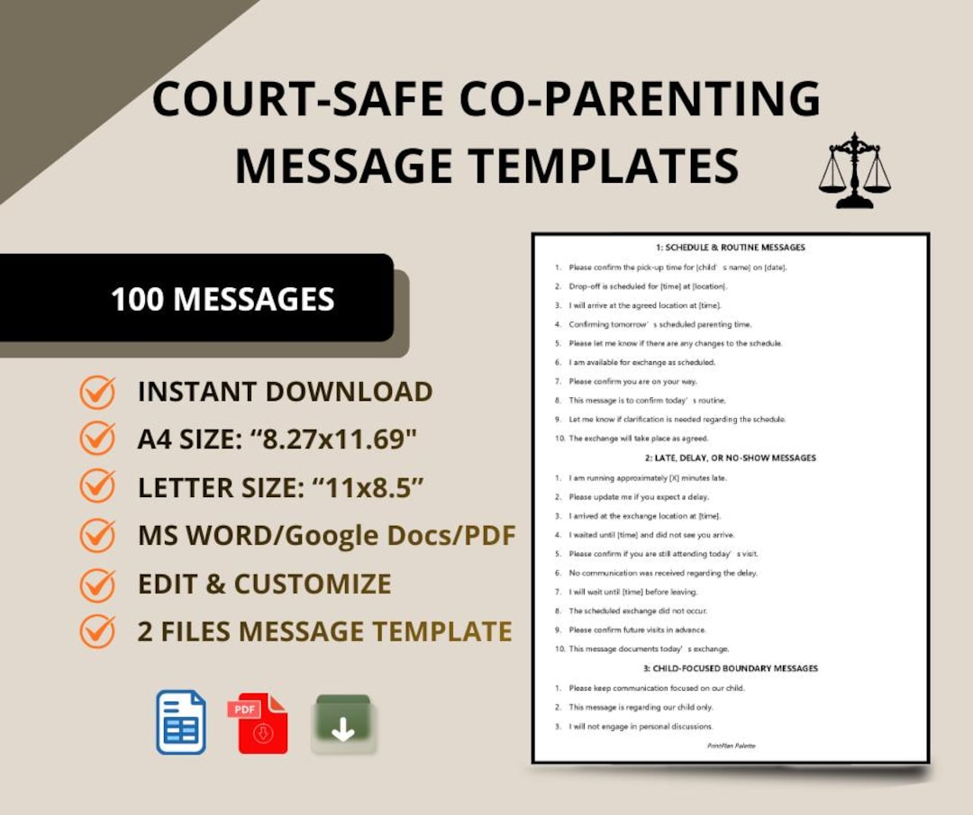 Co-parenting Messages Templates, High-conflict Communication ...