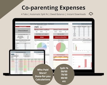 Co-parenting Expenses Tracker: Geteilte Ausgaben, Split-Rechner, Zahlungsplaner (Vorlage für Google Sheets)