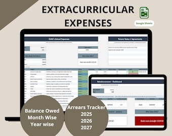 Co-parenting Außerschulische Haushaltsvorlage: Co-parent Expense Reimbursment Tracker Spreadsheet, Google Sheets (Digitale Downloads)