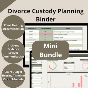 Custody Planner & Tracker: Court, Budget, Evidence Organizer (Excel Digital Download)