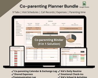Co-parenting Planner Google Sheets Template: Besuche, Kommunikation & Elternzeit an einem Ort (Digitaler Download)