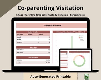 Co-parenting Visitation Tracker: Sorgezeitpläne, Elternzeit teilen, Google Sheets Vorlage (digitaler Download)