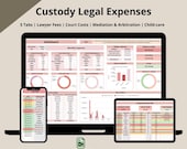 Child Custody Expense Tracker 2025-2026: Court & Legal Budget Tracking Spreadsheet (Google Sheets template)